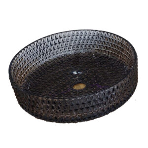Tema GL007 N Επικαθήμενος Νιπτήρας Γυάλινος 40x40x11cm Μαύρος
