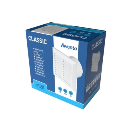 Awenta Classic WC120 Επιτοίχιος Εξαεριστήρας 120mm Λευκός